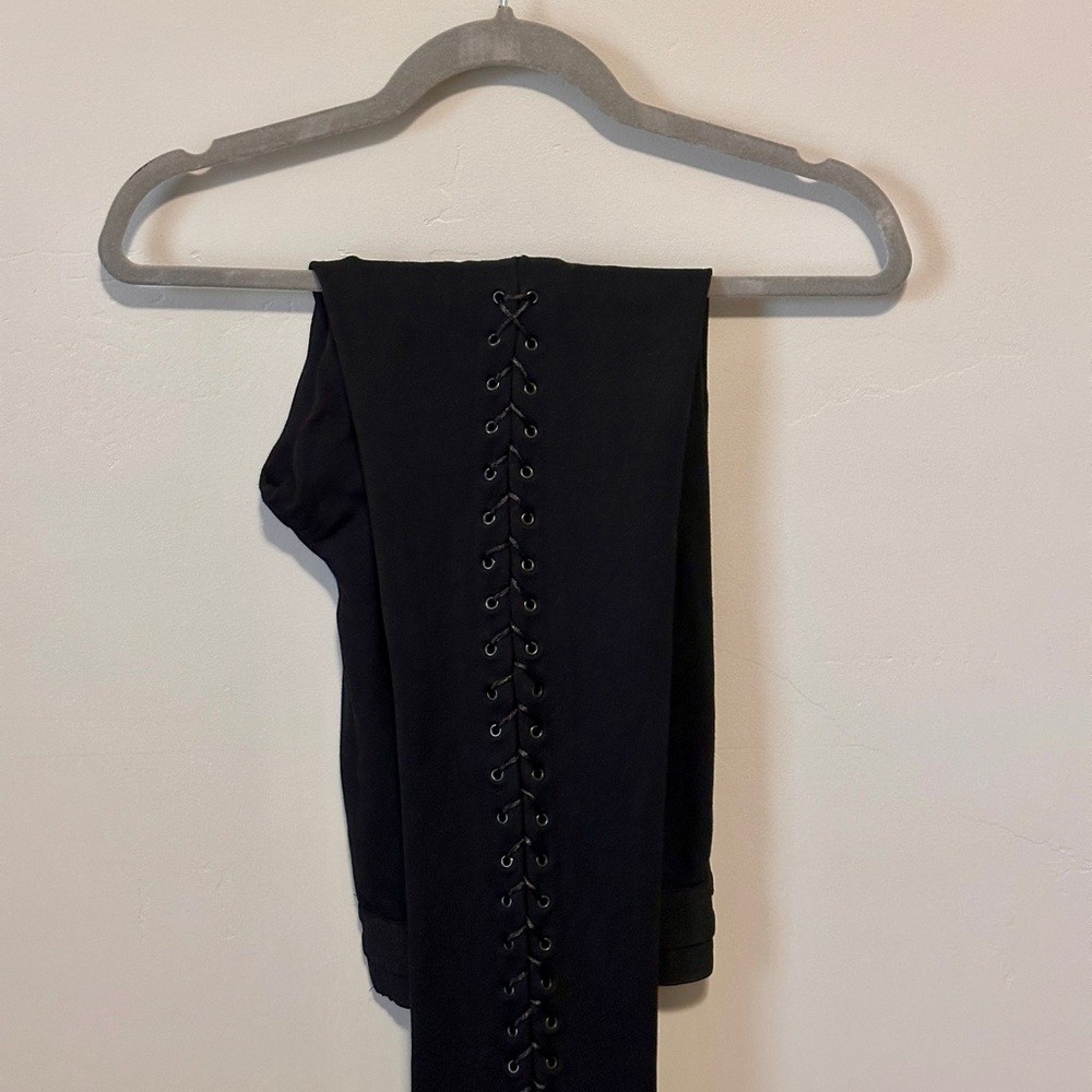 VENUS Black Lace-Up Pants